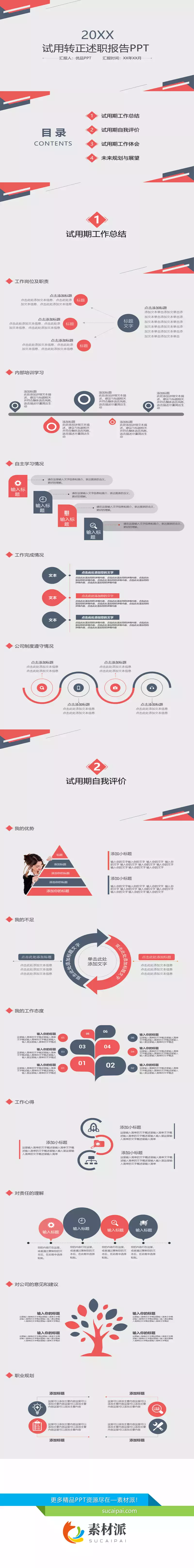 极简试用期转正述职报告PPT模板 - 第一PPT1