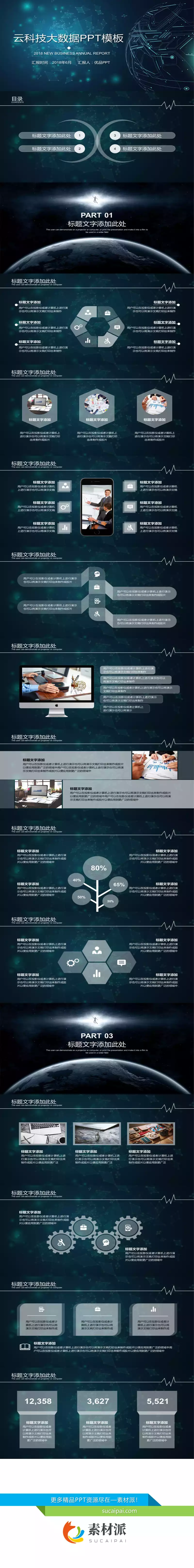 大数据互联网科技PPT模板 - 第一PPT1