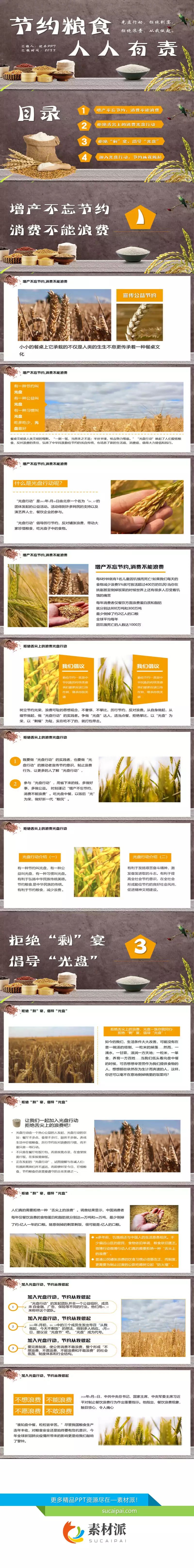 节约粮食光盘行动PPT模板 - 第一PPT1