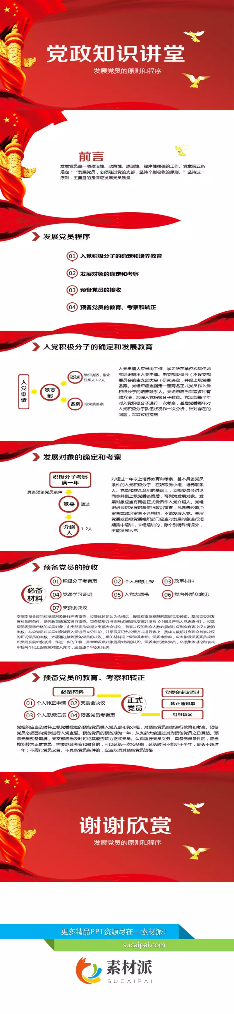 党政知识学习培训PPT模板 - 第一PPT1