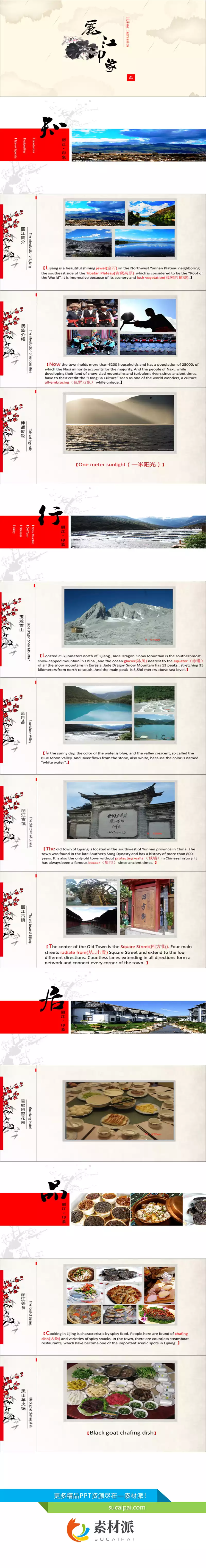 丽江印象丽江旅游介绍PPT模板 - 第一PPT1