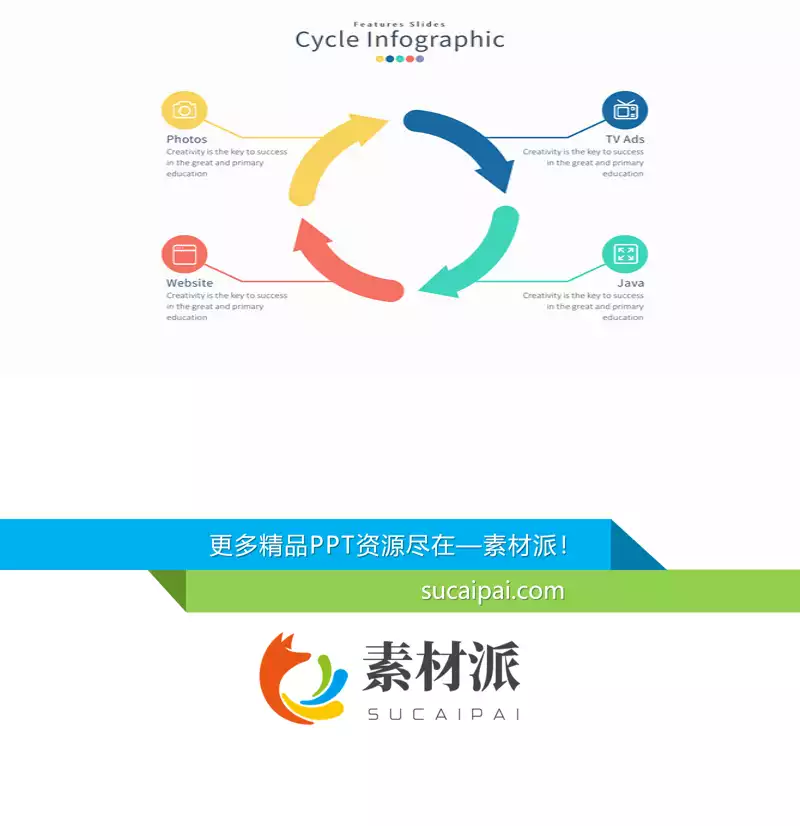 箭头旋转循环PPT图形素材 - 第一PPT1