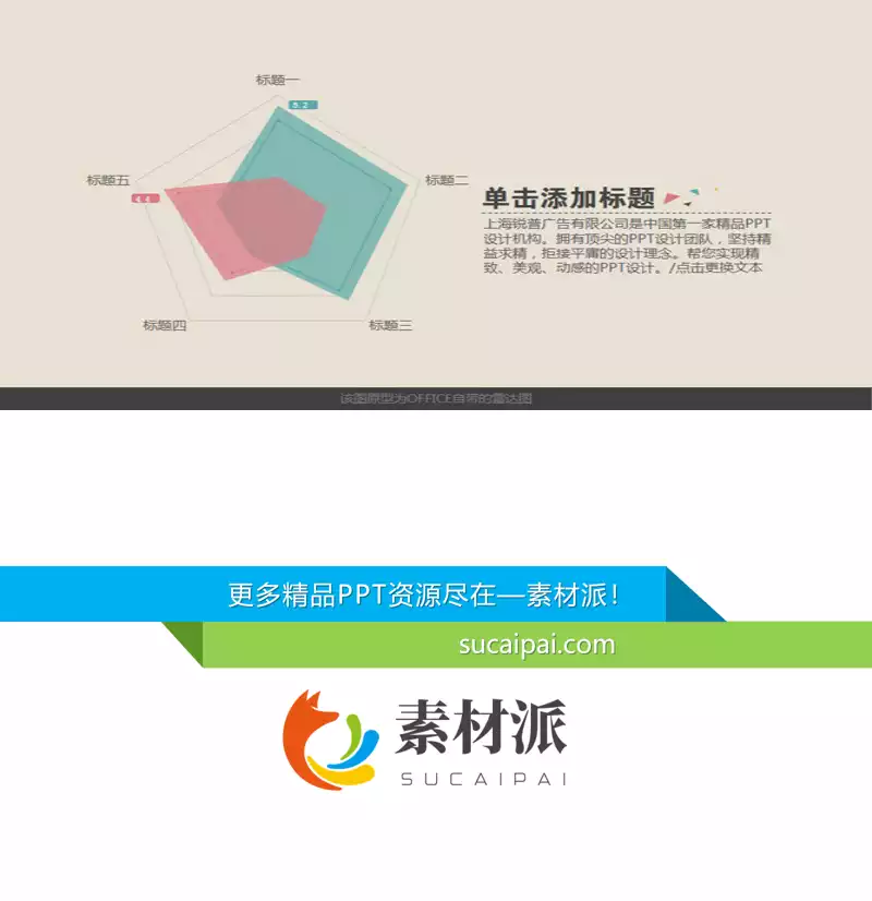 两项比较PPT雷达图模板素材 - 第一PPT1