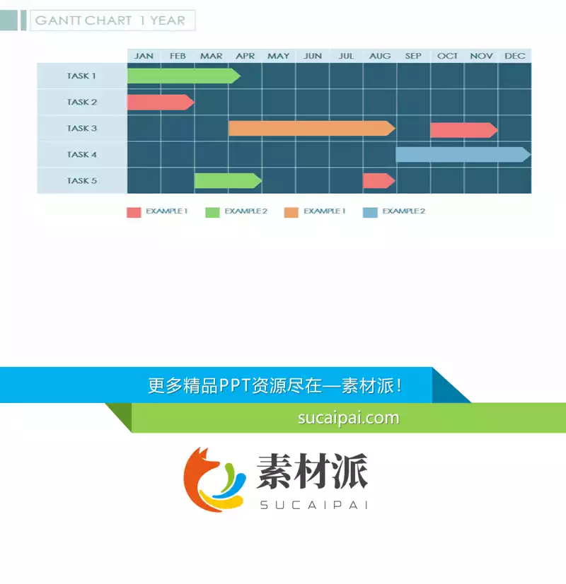 一年十二个月甘特图PPT模板 - 第一PPT1