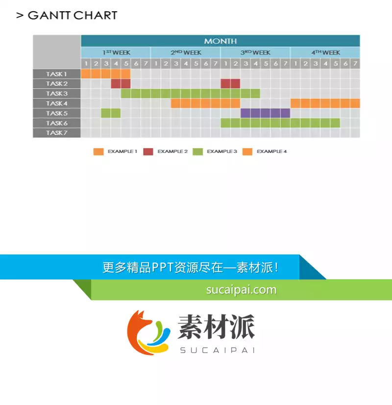 月份时间进度甘特图PPT模板 - 第一PPT1