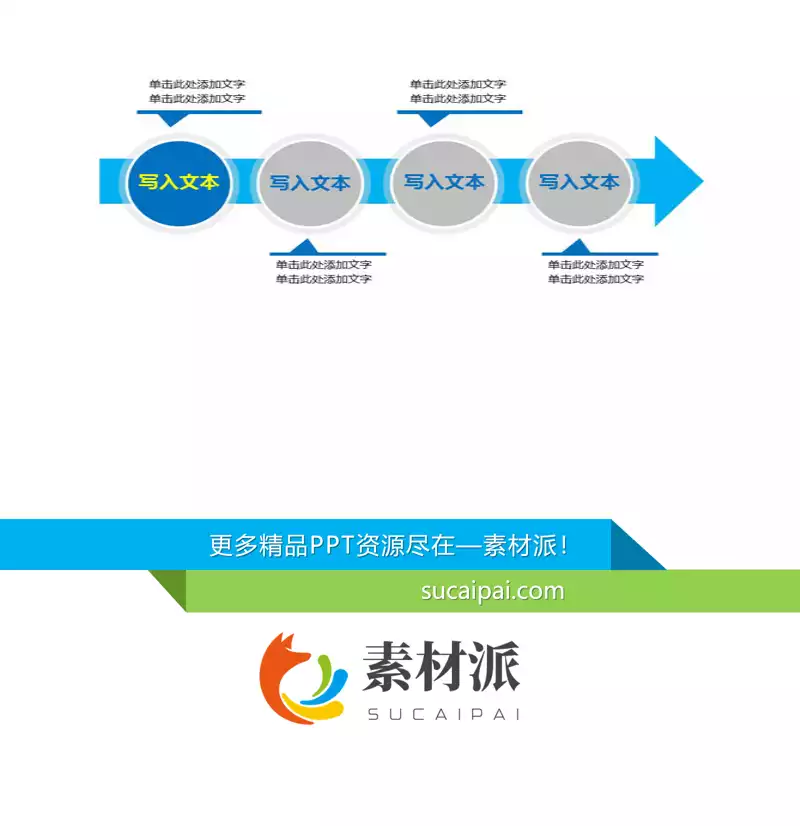 方向箭头流程图PPT模板 - 第一PPT1