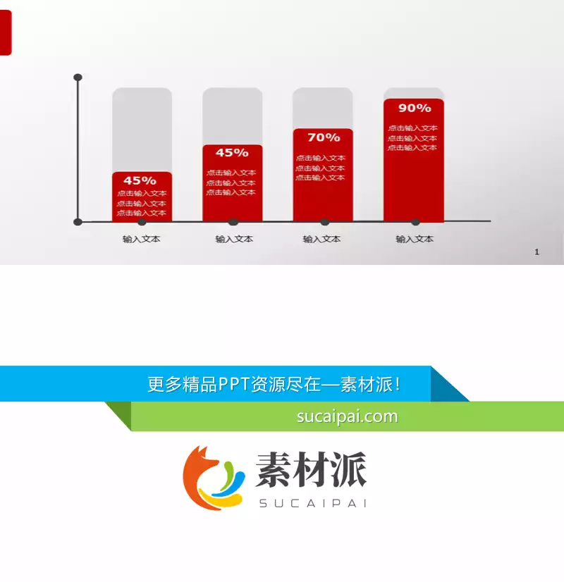 坐标轴百分比数据PPT柱图 - 第一PPT1