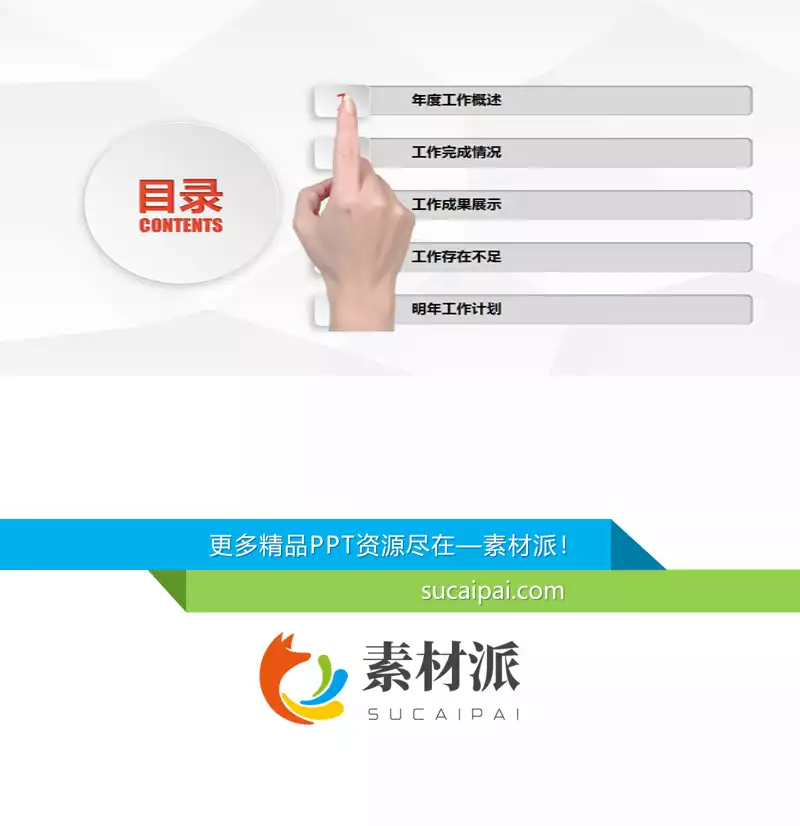 动态手指滑动PPT目录模板 -【第一PPT】1