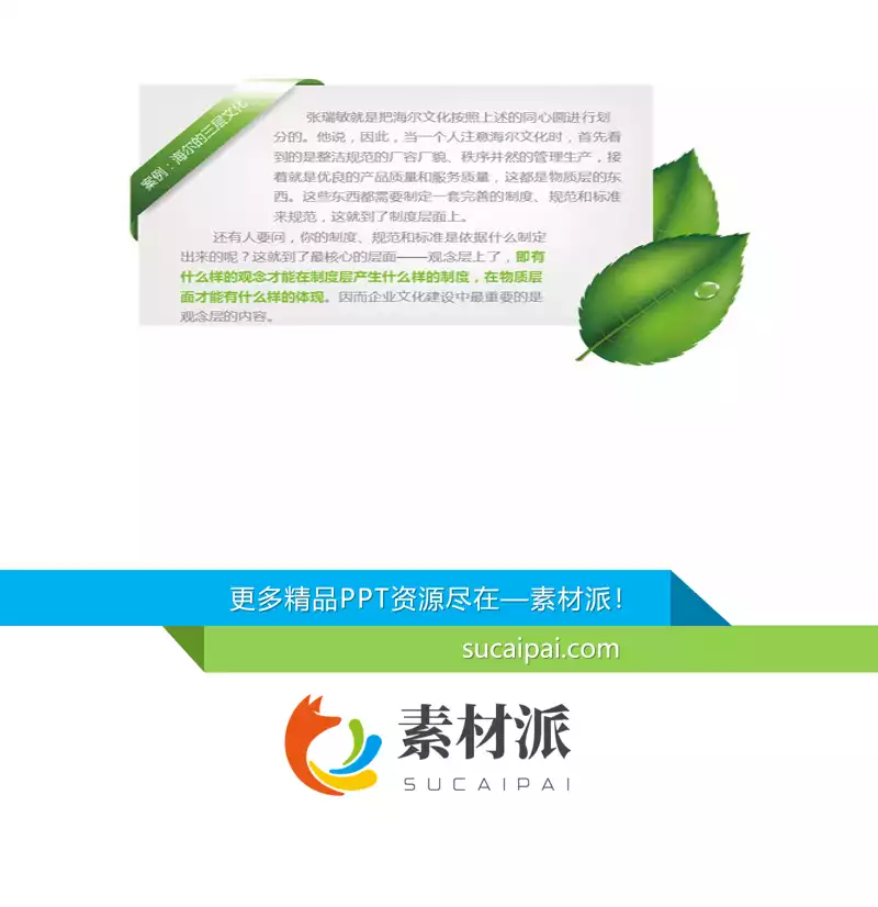 绿叶装饰文本框PPT素材 -【第一PPT】1