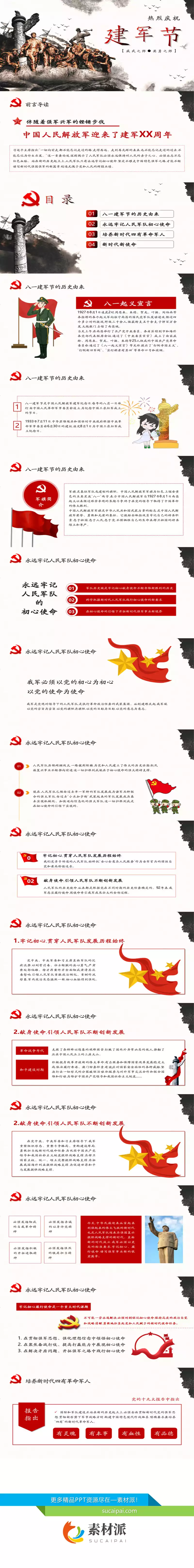 英勇之师建军节PPT模板 - 第一PPT1