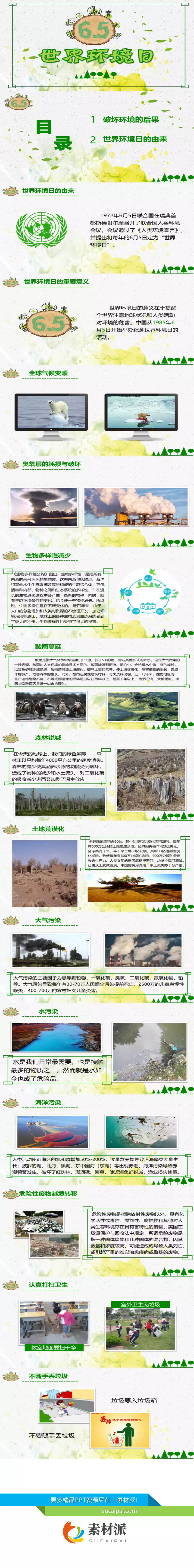 世界环境日保护环境班会PPT模板 - 第一PPT1