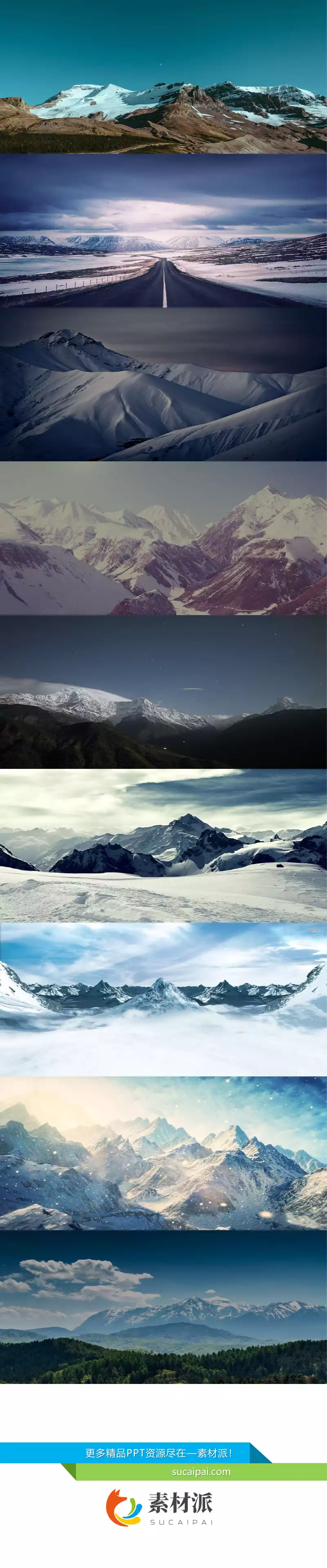 雄伟雪山风景PPT背景图片 - 第一PPT1